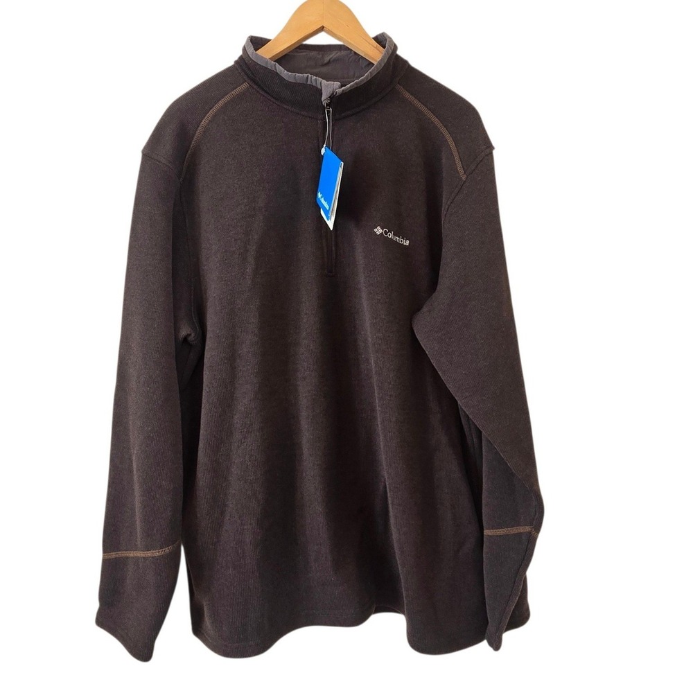 Columbia Cedar Rock Half Zip Mens XL Brown New Pullover Sweater